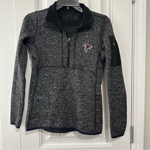 Antigua Black and Gray Quarter-Zip Hoodie